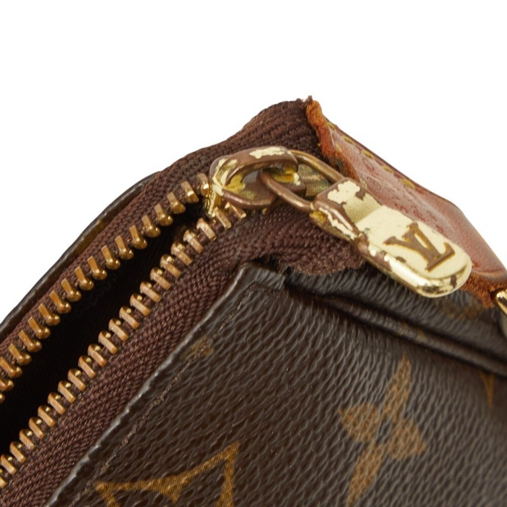 LOUIS VUITTON Authentic Brown Monogram Leather Pochette Mini Bag - Picture 6 of 9
